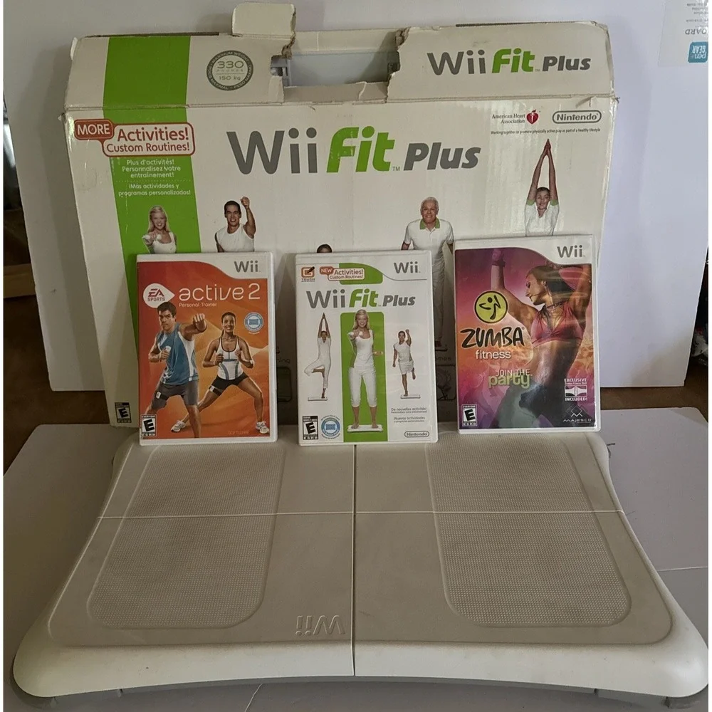 Nintendo Wii Fit Balance Board With Wii Fit Plus, Active 2, And Zumba Fitness